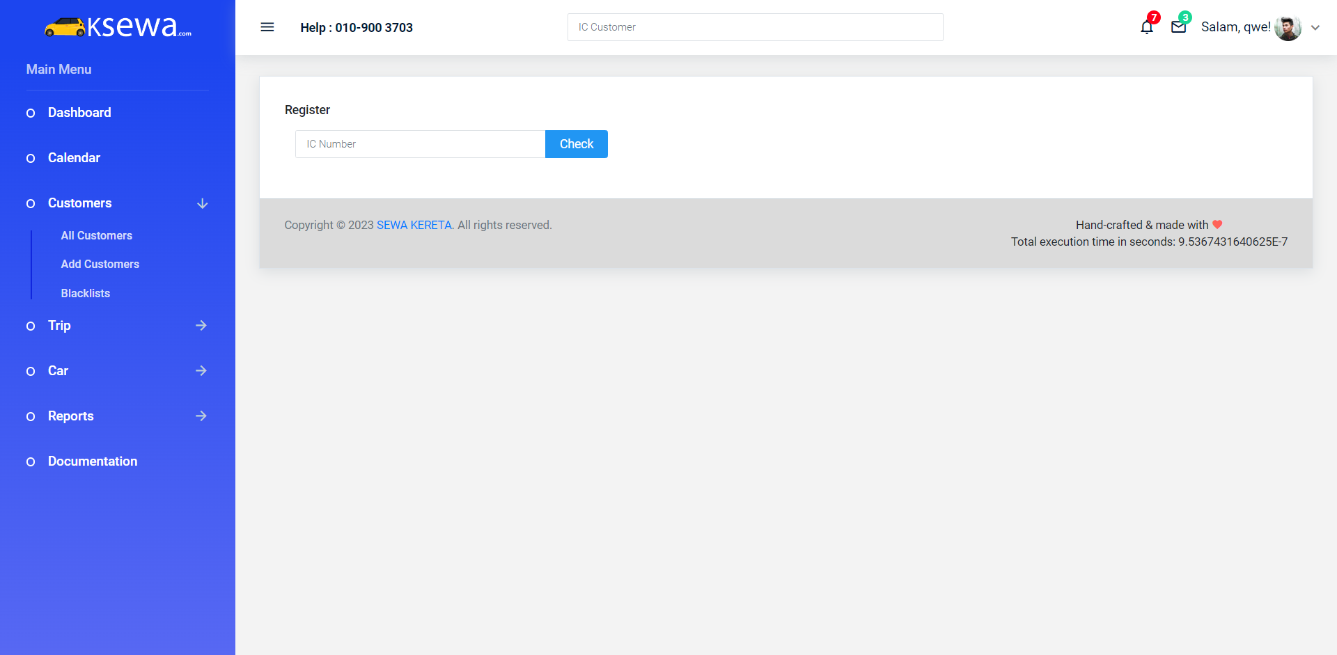 add customer page